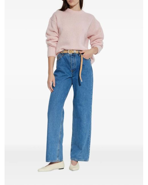 By Malene Birger Pink Round-Neck Wool Sweater
