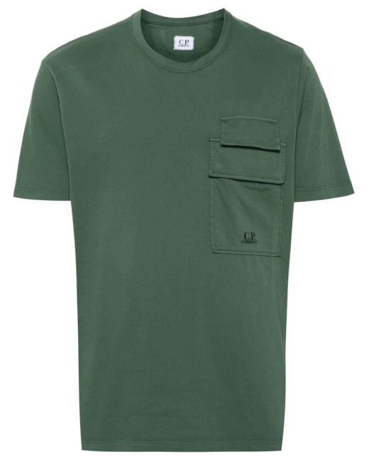 メンズ C P Company ロゴ Tシャツ Green