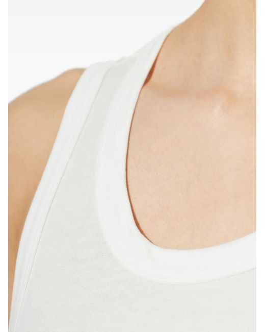 Entire studios White Ribbed-Trim Sleeveless Tank Top