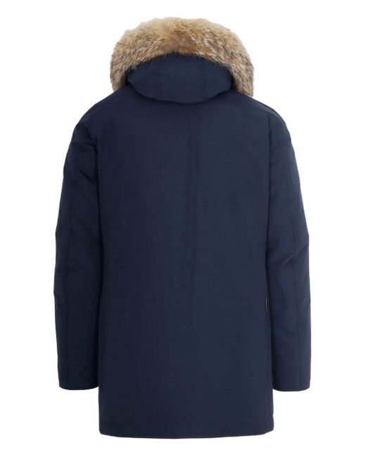 Woolrich Blue Hooded Jacket for men
