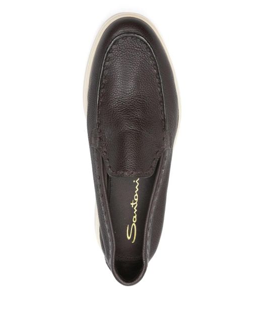 Santoni Gray Klassische Loafer
