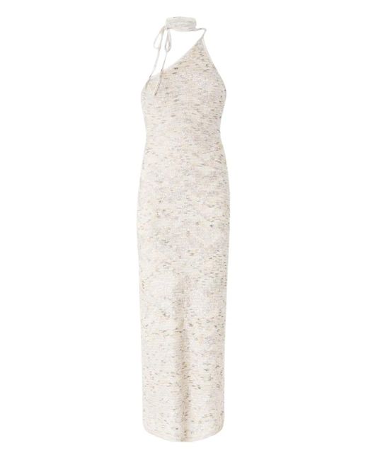 women white maxi dress Maxi Dresses For Summer Womens White High Waist Casual Lace Layered Hem  Belted Halter Dress at Amazon Women's Clothing store main image 1