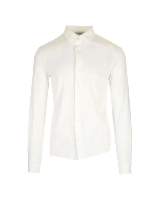 Al Duca D'aosta White Long-Sleeved Cotton Shirt for men