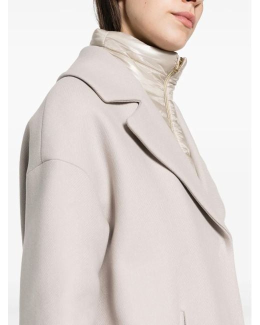 Herno White Padded-Bib Single-Breasted Coat