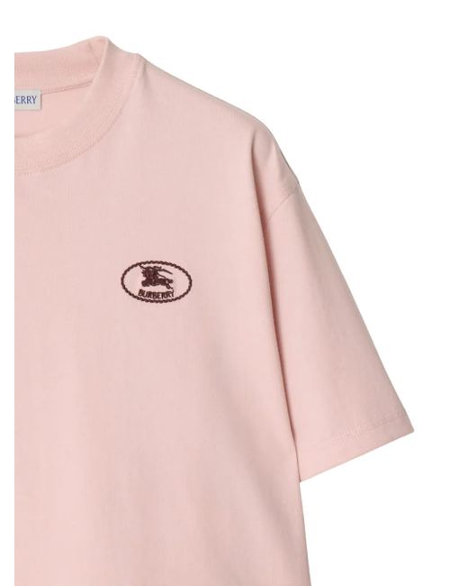 Camiseta corta de algodón Burberry de color Pink
