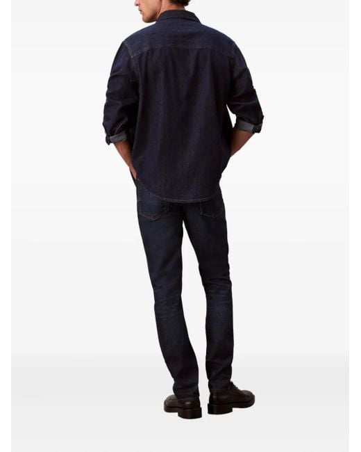 Calvin Klein Blue Logo-Patch Jeans for men