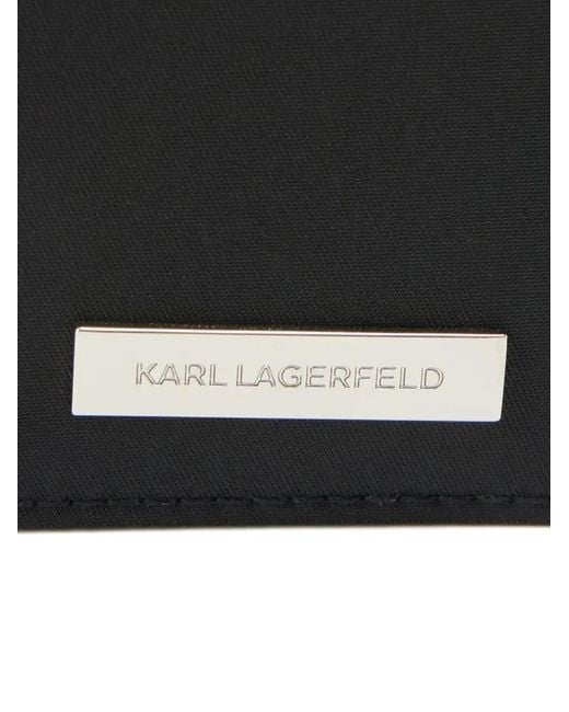 Karl Lagerfeld Black Petit Portefeuille Ikon À Plaque Logo