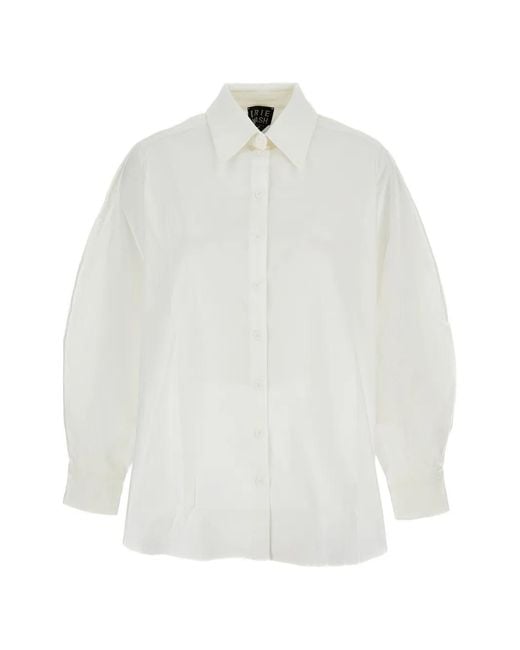 Irie White Balloon-Sleeve Buttoned Shirt