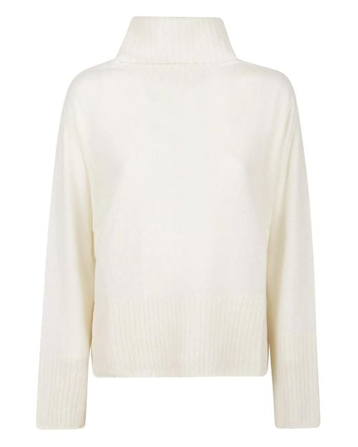 Aragona White Rollkragenpullover aus Kaschmir