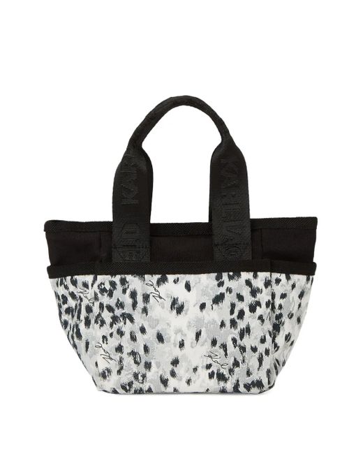 Karl Lagerfeld White Small K/Essential Multipocket Shopper Tote Bag