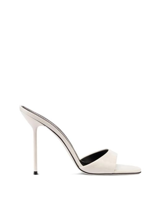 Paris Texas White 105Mm Lydia Mules