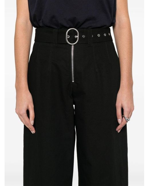 Jil Sander Black Straight-leg Organic Cotton Trousers