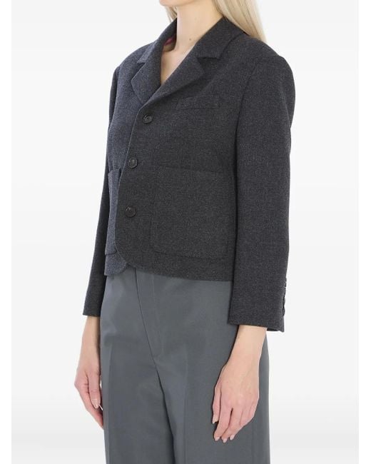 Gucci Gray Tailored Wool Jacket Featuring Cropped Fit
