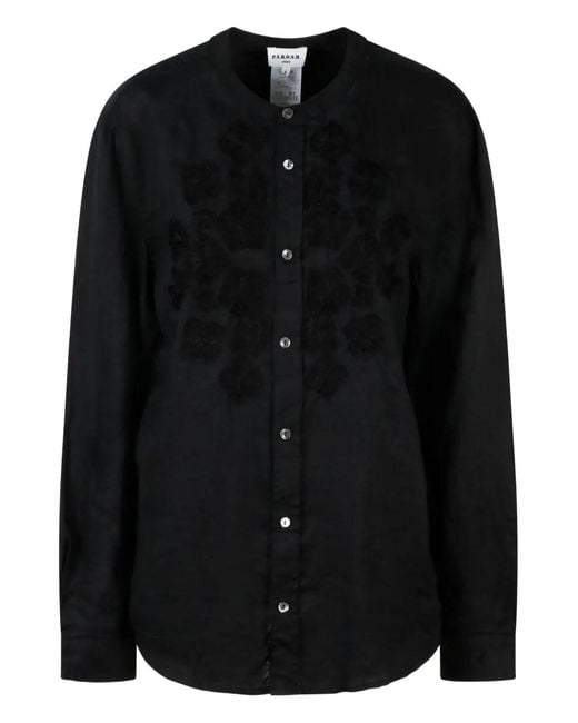 P.A.R.O.S.H. Black Embroidered Shirt