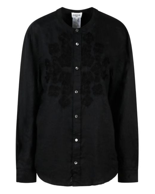P.A.R.O.S.H. Black Besticktes Hemd