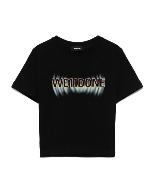 we11done Black Logo Cropped T-Shirt