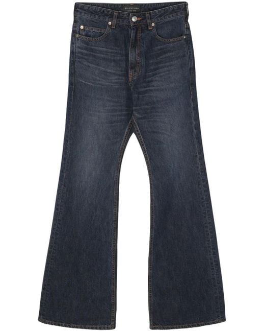 Balenciaga Blue High-Waisted Bootcut Jeans