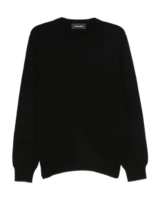 Yves Salomon Black Crew-Neck Cashmere Sweater for men