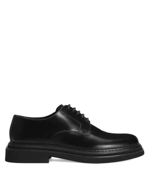 Dolce & Gabbana Black Dolce & Gabbana 'Derby' Shoes Made Of Brushed Calfskin for men