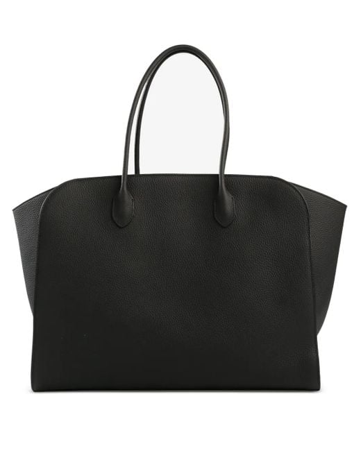 The Row Black Marlo leather tote bag