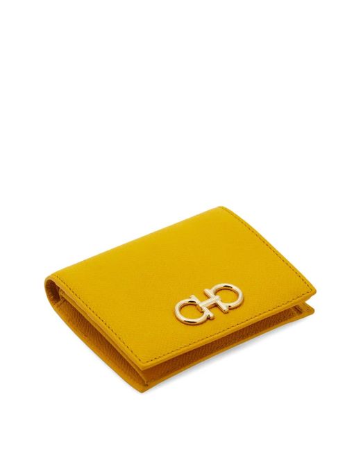 Ferragamo Yellow Gancini Compact Wallet