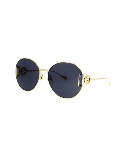 Gucci Blue Round-Frame Sunglasses