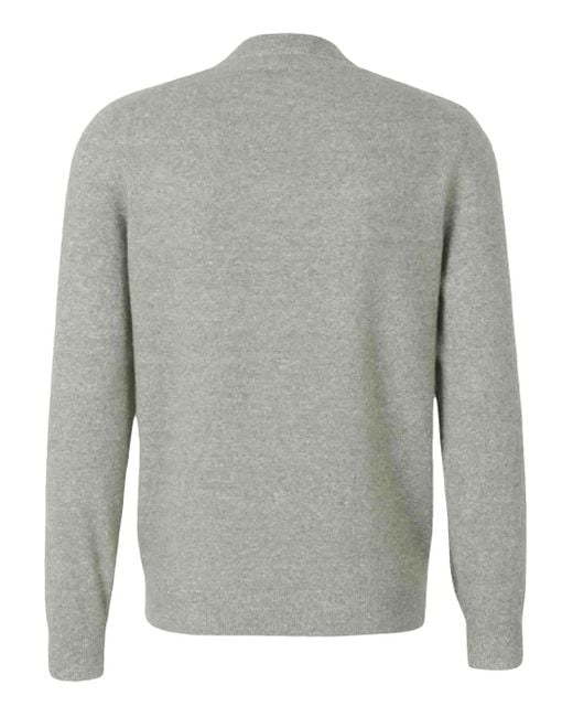 Fedeli Gray Contrast-Trim Jumper for men
