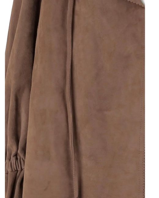 By Malene Birger Brown Dicte Ruffled Drawstring Blouse
