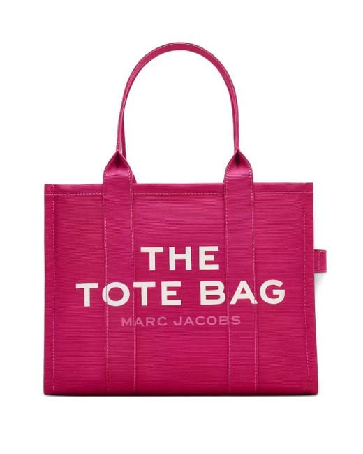 Marc Jacobs Pink Large Logo-Print Tote Bag