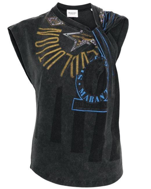 Camiseta Nayda con logo estampado Isabel Marant de color Black