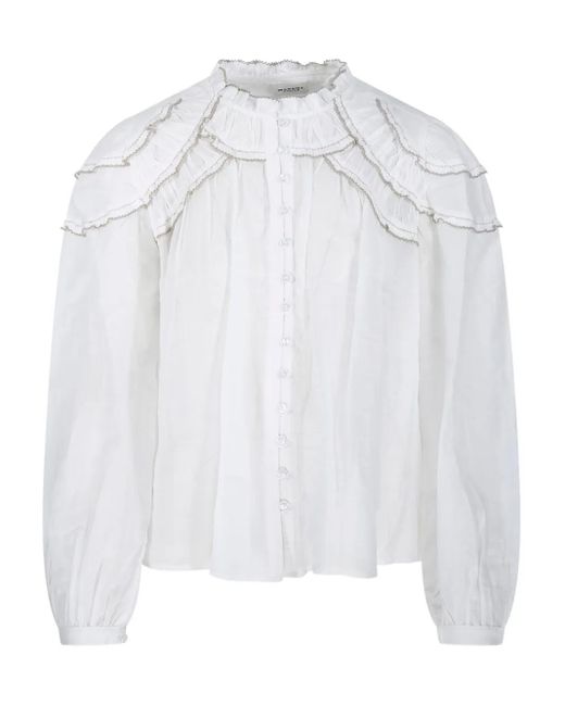 Isabel Marant Christa ラッフル ブラウス White
