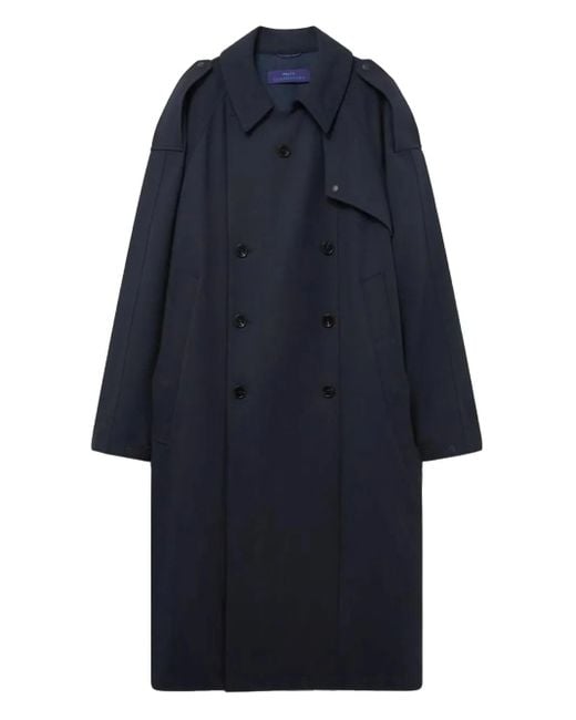 Paltò Blue Trench Luca À Boutonnière Croisée