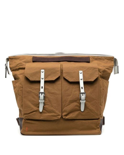 Ally Capellino Brown Frank Waxed Cotton Backpack