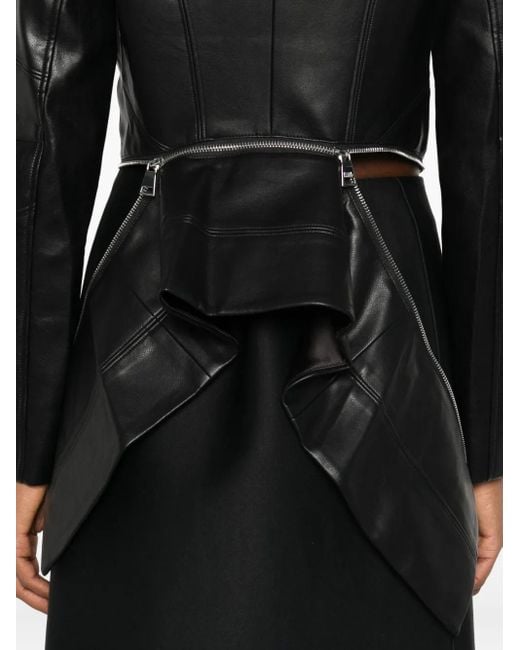 Karl Lagerfeld Black Zip-Front Panelled Jacket