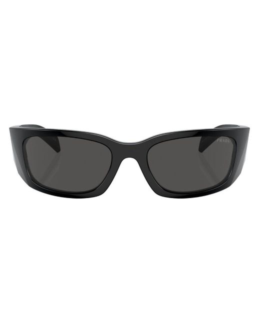 Prada Black Prada Pr A14s Rectangular Frame Sunglasses