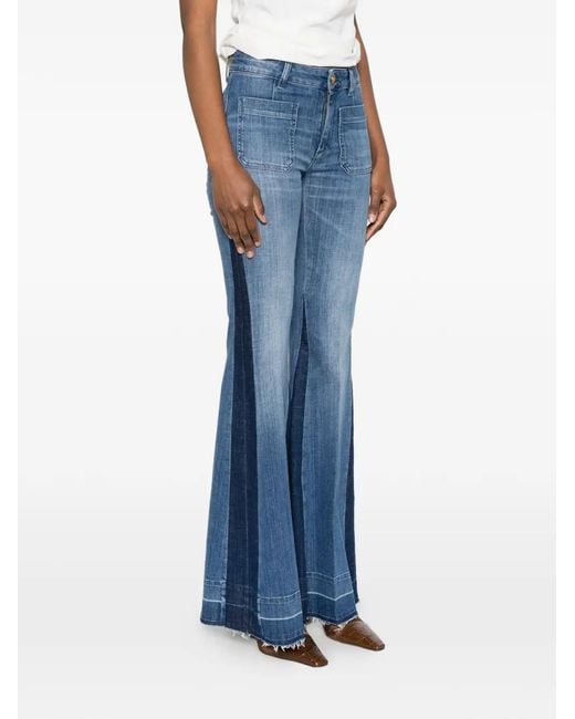Seafarer Blue Patch Pocket Flare Jeans