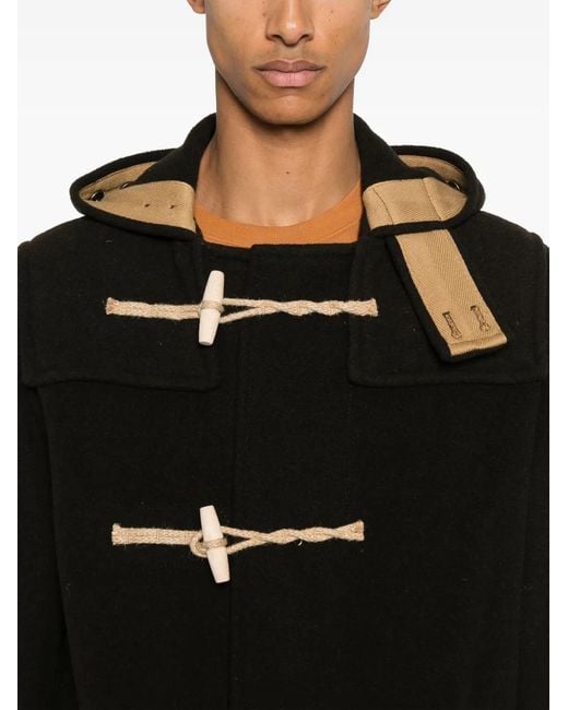Gloverall Black Monty Duffle Coat for men