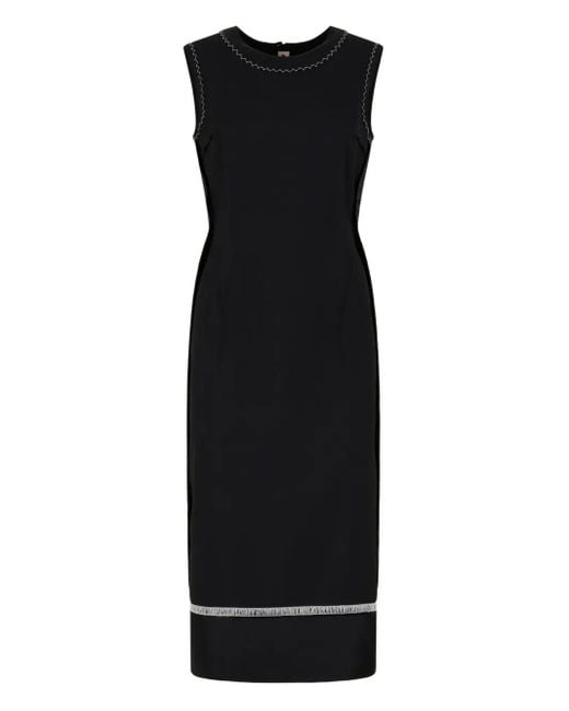 Marni Mouwloze Midi-Jurk Met Gestikt Detail in het Black