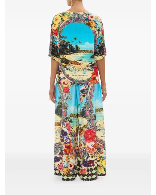 Camilla Bathing Bombshell T-Shirt in het Blue