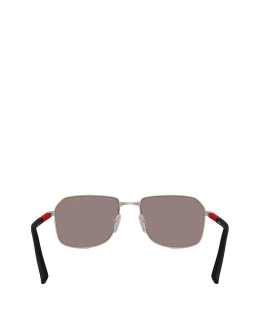 Prada Linea Rossa Gray Rectangle-Frame Sunglasses for men