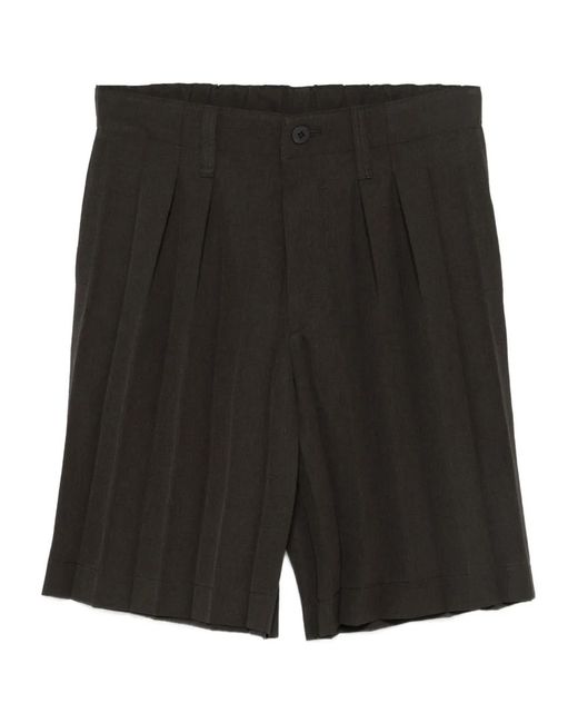 Homme Plissé Issey Miyake Black Pleated Shorts for men