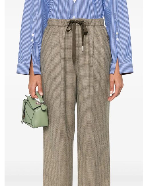 Pinko Natural Check-Pattern Trousers
