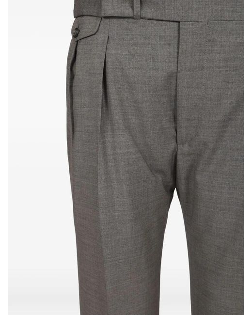 Tagliatore Gray Pavel Prince Of Wales Pleated Trousers for men
