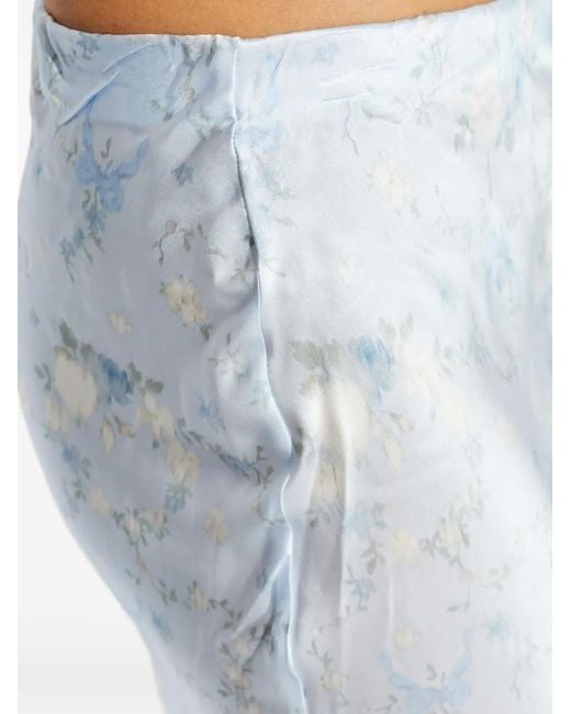 LoveShackFancy White Kalo Spitzen-Maxirock mit Blumen-Print