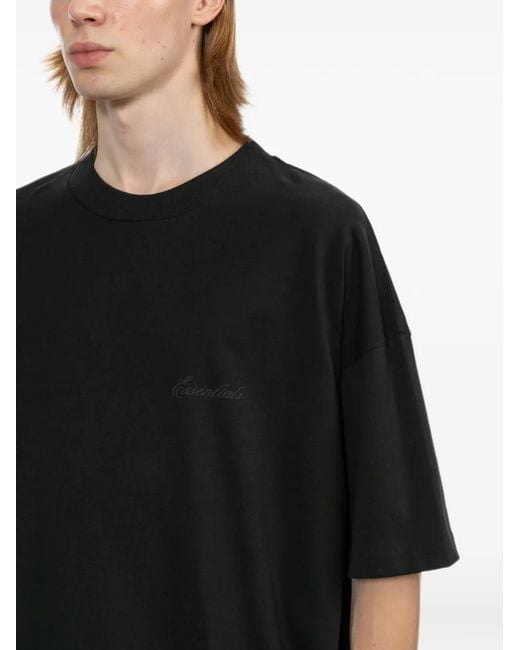 Essentials Black Crew-Neck T-Shirt for men