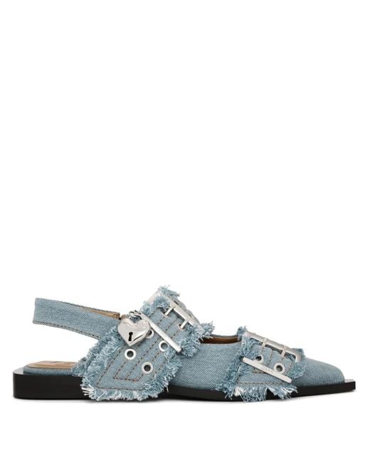 Ganni Blue Flat Shoes