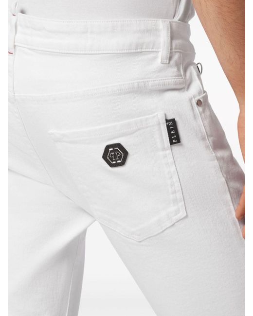 Philipp Plein Skinny-Jeans mit Logo-Applikation in White für Herren