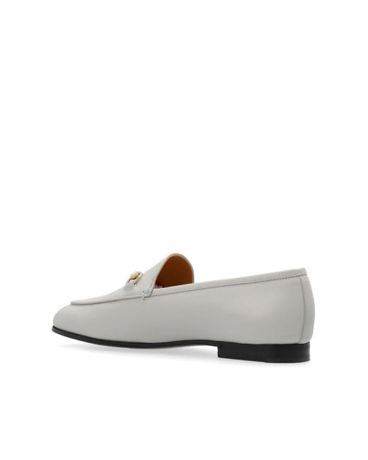 Gucci White Jordaan Loafers