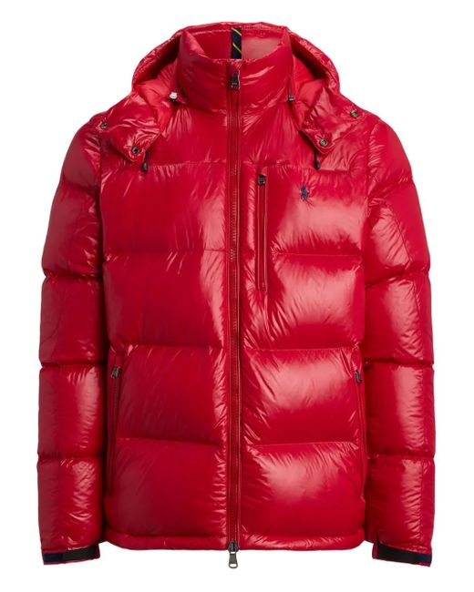 メンズ Polo Ralph Lauren フーデッド パデッドジャケット Red