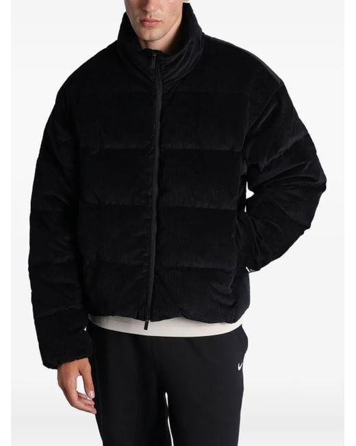 Nike Ribfluwelen Jack in het Black voor heren